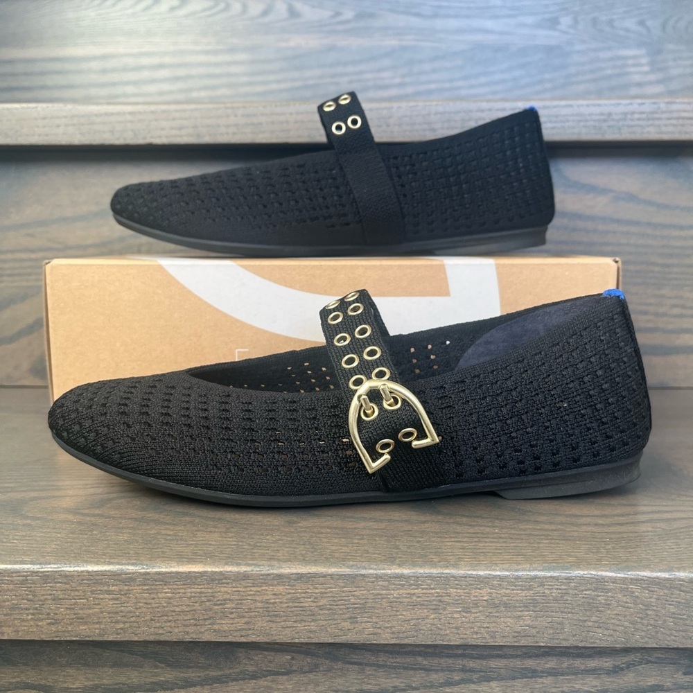 Rothy's Max Buckle Mary Jane flat in Black Mesh Size 7 - Like New! - Picture 4 of 14